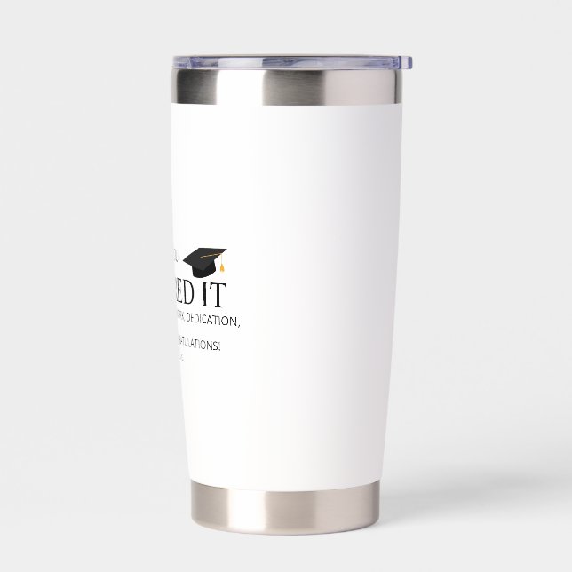 Masters Degree Graduation Gift Funny Congrats PhD  Insulated Tumbler (Left)