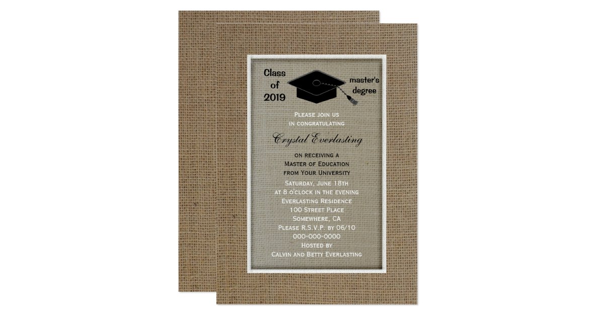 Masters Degree Graduation Invitation | Zazzle