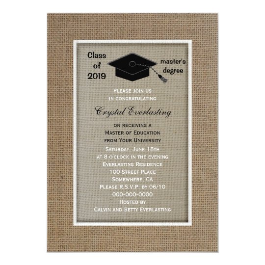 Masters Degree Graduation Invitation