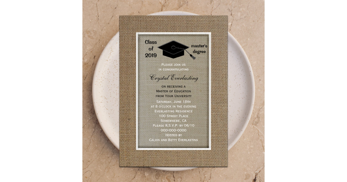 Masters Degree Graduation Invitation 