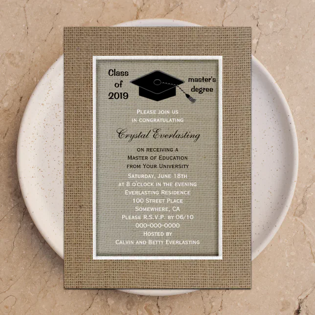 Masters Degree Graduation Invitation | Zazzle