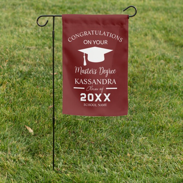 Masters Degree Graduation Senior College Grad Garden Flag (In SItu)