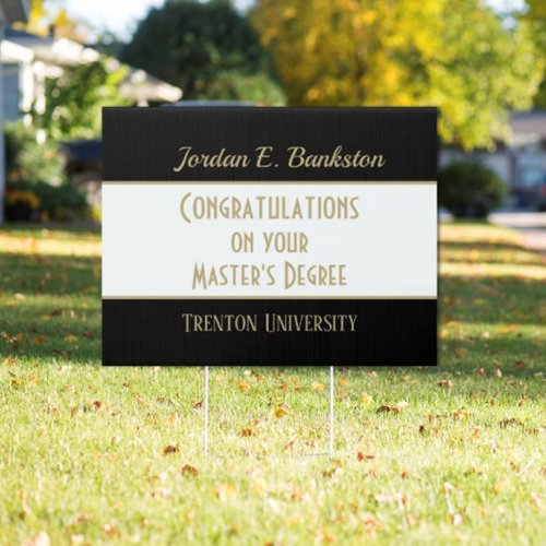 Masters Degree Graduation yard sign