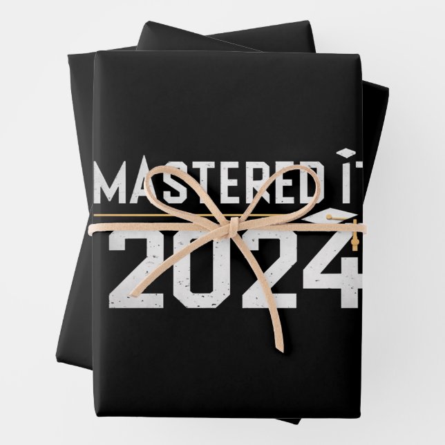 Master's Degree Mastered It 2024 Masters Degree  Wrapping Paper Sheets (In situ)