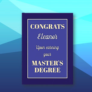 Master's Degree! Personalized graduation Card