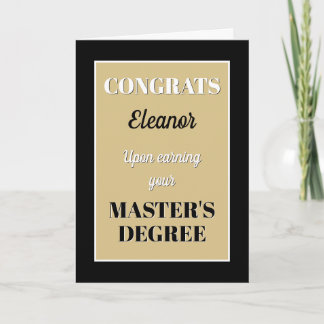 Master's Degree! Personalized graduation Card