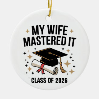 Masters Degree Wife 2026 Christmas Ornament Grad G