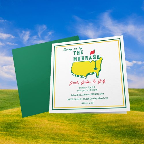 Masters Golf Personalized  Invitation