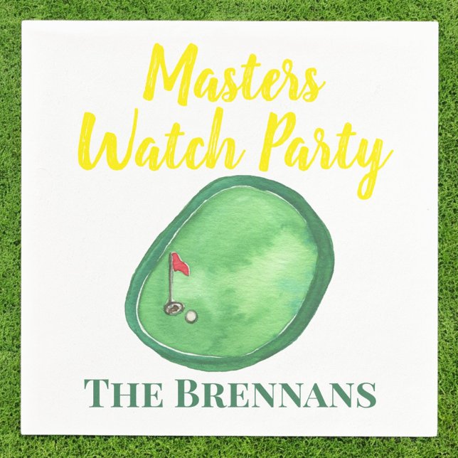 Masters Golf Watch Party Personalized Napkins (Creator Uploaded)