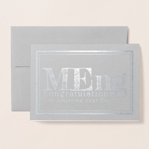 Masters in engineering degree congratulations foil card