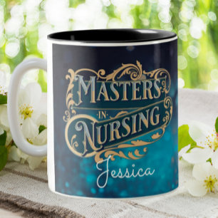 Masters In Nursing Graduation Nurse Personalized Two-Tone Coffee Mug