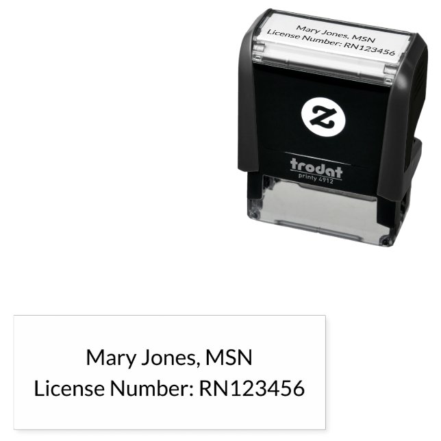 Master's in Nursing Name and License Number Self-inking Stamp (In Situ)