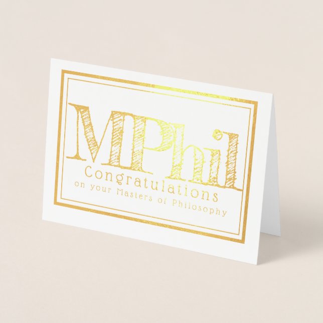 Masters of philosophy congratulations foil card (Front)