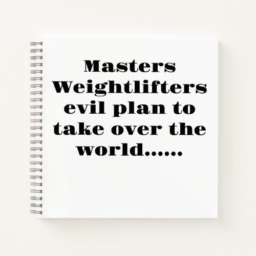 Masters Weightlifter Training Diary Notebook