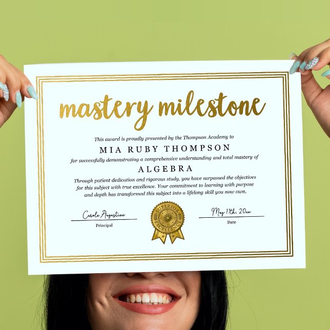 Mastery Award Certificate Poster (Creator Uploaded)