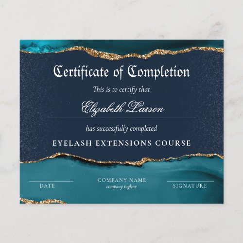 Mastery in Certificate of Completion Blue Agate