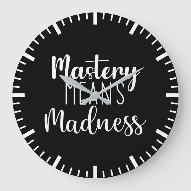 Mastery Madness, Gym, Hustle, Success Motivation Large Clock (Front)