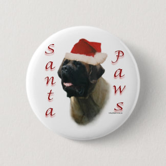 Mastiff (apricot2) Santa Paws Button