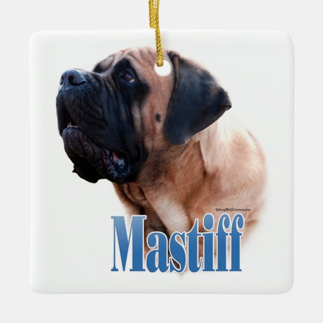 Mastiff (apricot) Name Ceramic Ornament (Front)