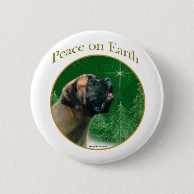 Mastiff  (apricot) Peace Button (Front)