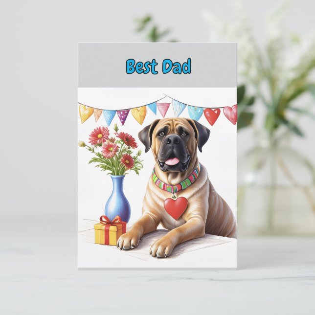 Mastiff auf einer Feier Thank You Card (Standing Front)