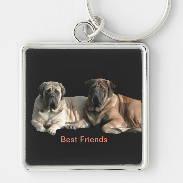 Mastiff Best Friends  Keychain (Front)