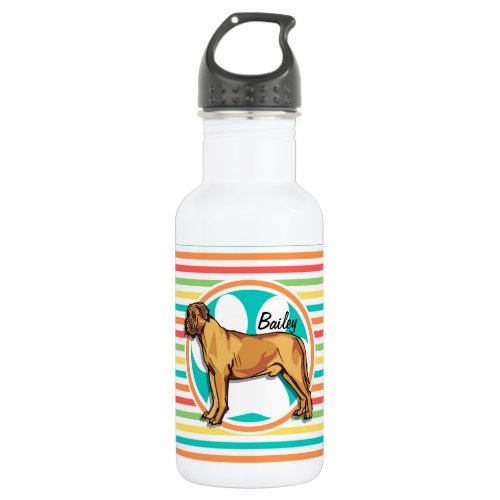 Mastiff Bright Rainbow Stripes Water Bottle