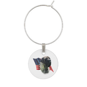 Mastiff (brindle) Flag Wine Charm
