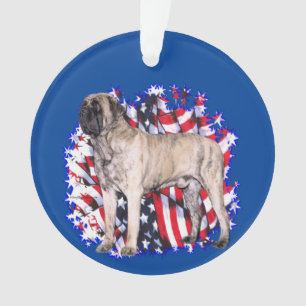 Mastiff (brindle) Patriot Ornament