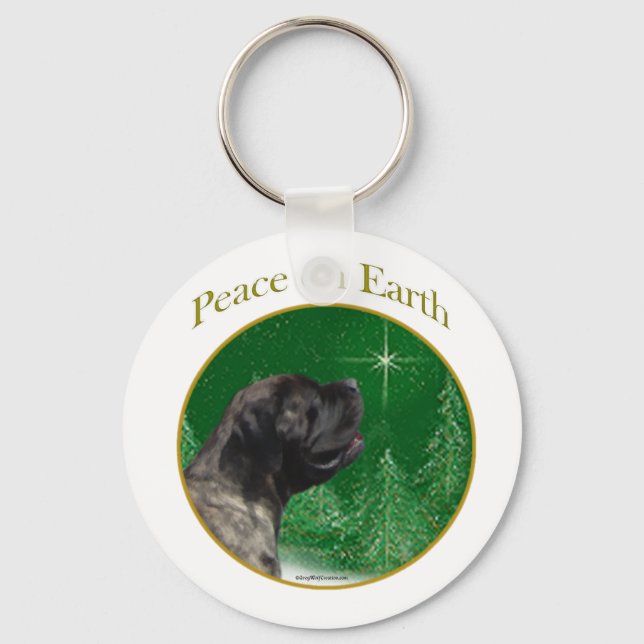 Mastiff (brindle) Peace Keychain (Front)