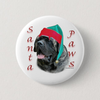 Mastiff (brindle) Santa Paws Pinback Button