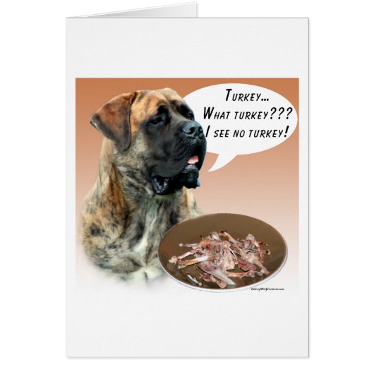 Mastiff (brindle) Turkey Cards (Front)