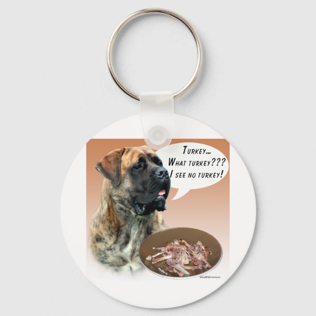 Mastiff (brindle) Turkey Keychain (Front)