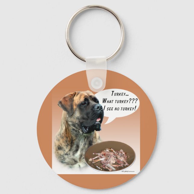 Mastiff (brindle) Turkey Keychain (Front)