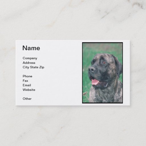 Customizable Mastiff Business Card