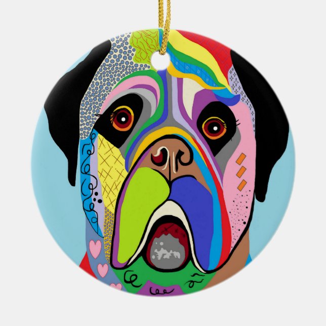 Mastiff Ceramic Ornament (Front)