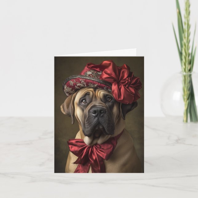 Mastiff Christmas Card Elegant Victorian Dog (Front)