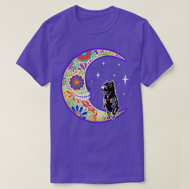 Mastiff Dia de Los Muertos Skeleton  T-Shirt (Design Front)