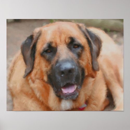 Mastiff Dog Art Photo Painting Poster