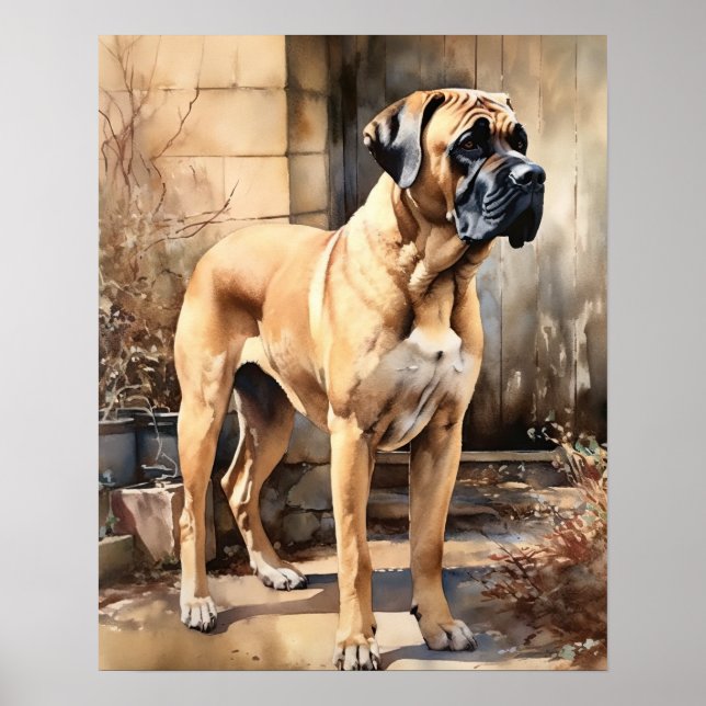 Mastiff Dog Art Print Poster (Front)