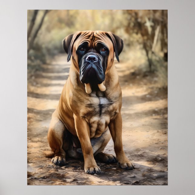 Mastiff Dog Art Print Poster (Front)