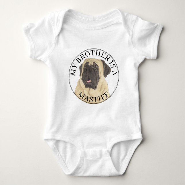 Mastiff Dog Baby Bodysuit (Front)