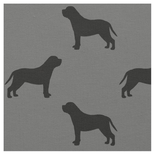 Mastiff Dog Breed Silhouettes Patterned Fabric