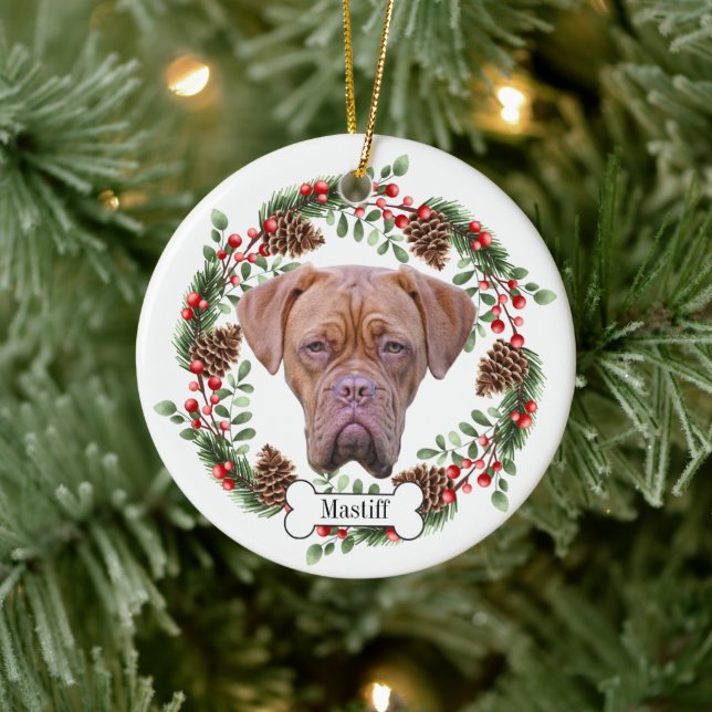 mastiff dog ceramic ornament (Tree)