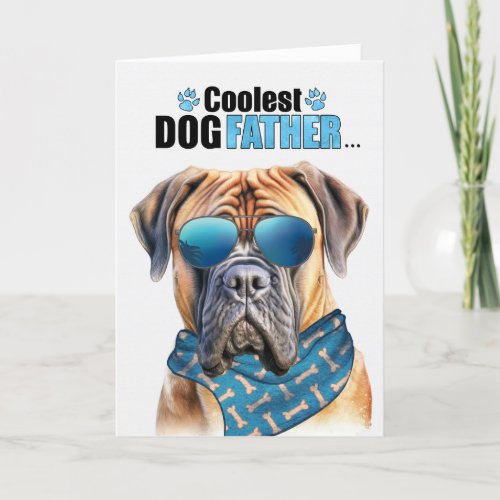 Mastiff Dog Coolest Dad Fathers Day Holiday Card