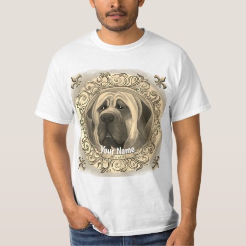 Mastiff Dog custom name  T_Shirt