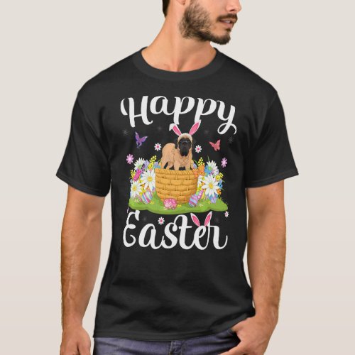 Mastiff Dog Easter Egg Hunt Floral Mastiff Easter  T_Shirt