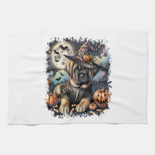 Mastiff Dog Halloween Square Kitchen Towel