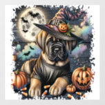 Mastiff Dog Halloween Square Wall Decal