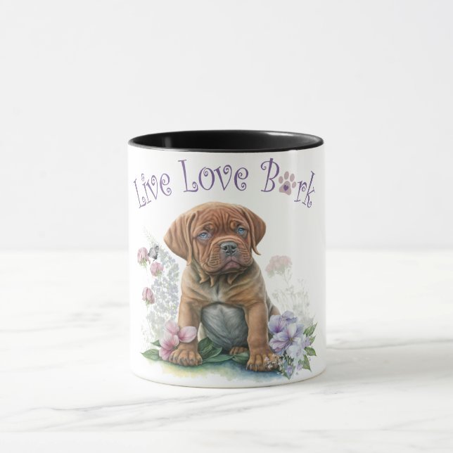 Mastiff Dog Mom Floral Mug (Center)